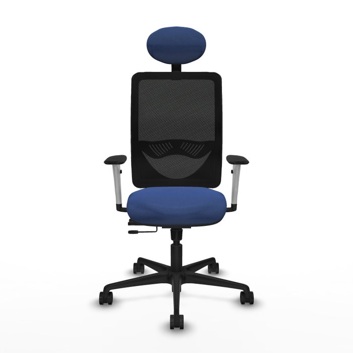 PIQUERAS Y CRESPO Silla de oficina Zulema con mecanismo Sincro/Traslack, Azul marino y Negro