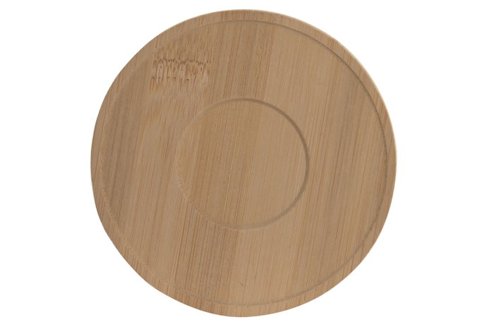 DKD Home Decor Tazas de Cafe Blancas de Porcelana y Bambu, Set de 6 Piezas, 90ml, Apto Microondas y Lavavajillas, 6.4 x 5.2 x 8.8 cm