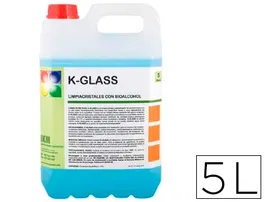 Ikm Limpiacristales Garrafa 5 Litros con Bioalcohol, Secado Rápido y Sin Vetas, Limpieza Eficaz de Superficies Duras