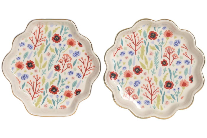 DKD Home Decor Bandeja Vaciabolsillos de Cerámica 13x13x3 cm Surtida