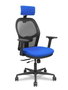 PIQUERAS Y CRESPO Silla de oficina Jorquera con mecanismo Sincro/Traslack, Azul/Negro