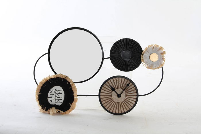 DKD Home Decor Reloj de Pared Colonial Marrón Negro Metal Espejo 4 x 50 x 35 cm (4 Unidades) DKD Home Decor Reloj de Pared Colonial Marrón Negro Metal Espejo 4 x 50 x 35 cm (4 Unidades)