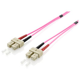 EQUIP 255521 Cable de Fibra Óptica Multimodo Duplex OM4 SC a SC 1.00m Violeta LSZH
