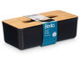 Berilo Porta Pañuelos Negro con Tapa Bambú 26 cm (Set de 8)