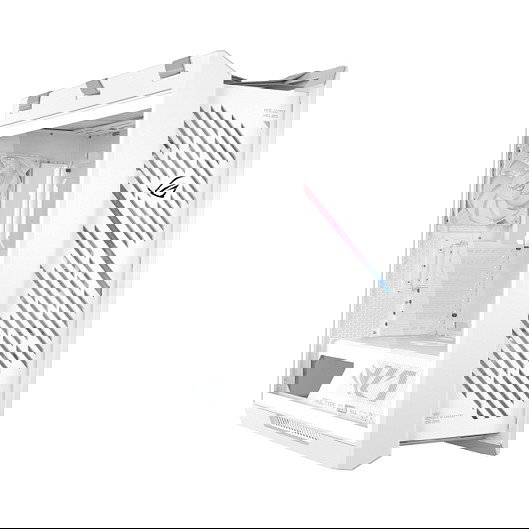 ASUS ROG Strix Helios II GX601S Caja Gaming Midi Tower, Blanco, Cristal Templado, RGB, ATX, E-ATX, Aluminio, con Ventiladores, para PC