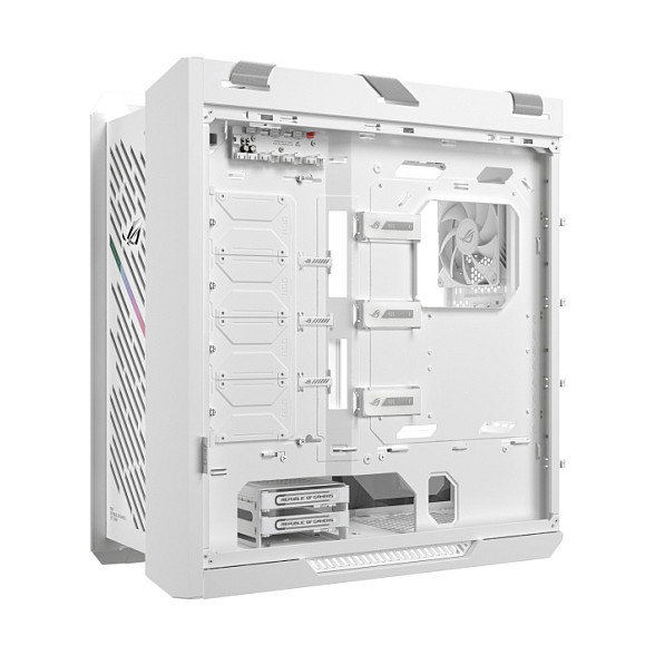 ASUS ROG Strix Helios II GX601S Caja Gaming Midi Tower, Blanco, Cristal Templado, RGB, ATX, E-ATX, Aluminio, con Ventiladores, para PC