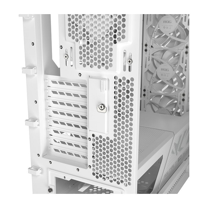 ASUS ROG Strix Helios II GX601S Caja Gaming Midi Tower, Blanco, Cristal Templado, RGB, ATX, E-ATX, Aluminio, con Ventiladores, para PC