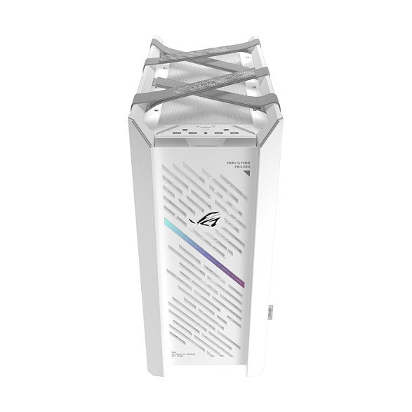 ASUS ROG Strix Helios II GX601S Caja Gaming Midi Tower, Blanco, Cristal Templado, RGB, ATX, E-ATX, Aluminio, con Ventiladores, para PC