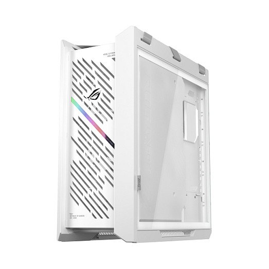 ASUS ROG Strix Helios II GX601S Caja Gaming Midi Tower, Blanco, Cristal Templado, RGB, ATX, E-ATX, Aluminio, con Ventiladores, para PC