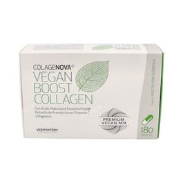 Colagenova Vegan Boost 180 Cápsulas con Aminoácidos Vegetales, Ácido Hialurónico, Vitamina C y Magnesio para Piel y Articulaciones