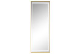 DKD Home Decor Espejo Vestidor Moderno Dorado 0.5 x 150 x 50 cm LED Táctil 3 Tonos de Luz IP44 Resistente Humedad