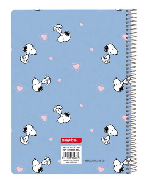 Safta Cuaderno Espiral Cuarto Snoopy 80 Hojas Cuadriculado 4 mm Safta Cuaderno Espiral Cuarto Snoopy 80 Hojas Cuadriculado 4 mm