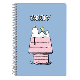 Safta Cuaderno Espiral Cuarto Snoopy 80 Hojas Cuadriculado 4 mm