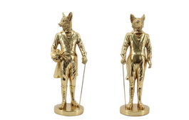DKD Home Decor Figura Zorro Napoleo Dorado Surtido de 2