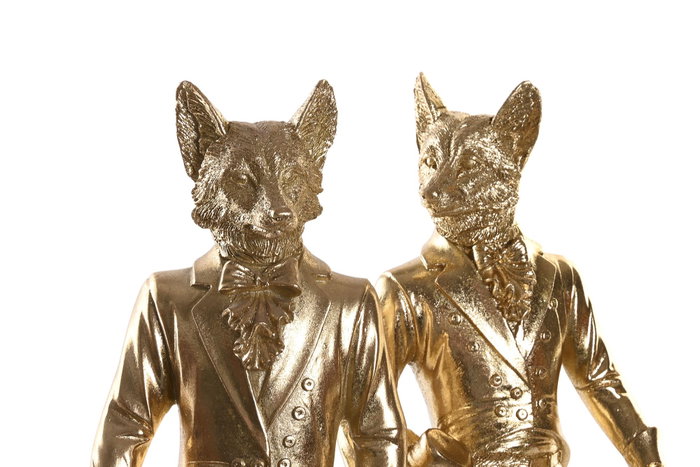 DKD Home Decor Figura Zorro Napoleo Dorado Surtido de 2