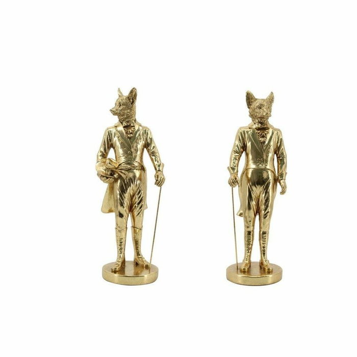 DKD Home Decor Figura Zorro Napoleo Dorado Surtido de 2