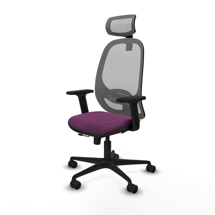 PIQUERAS Y CRESPO Silla de oficina Cilanco con mecanismo Sincro/Traslack, Morado y Gris