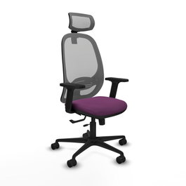PIQUERAS Y CRESPO Silla de oficina Cilanco con mecanismo Sincro/Traslack, Morado y Gris