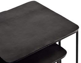 Giner y Colomer Mesa de Café con Tapa de Bronce y Patas de Metal, Set de 2 Piezas