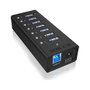 ICY BOX IB-AC618 Hub USB 3.0 de 7 puertos, Aluminio, Negro