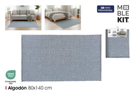 Moblekit Alfombra de Algodón 80x140 cm Gris-Blanco