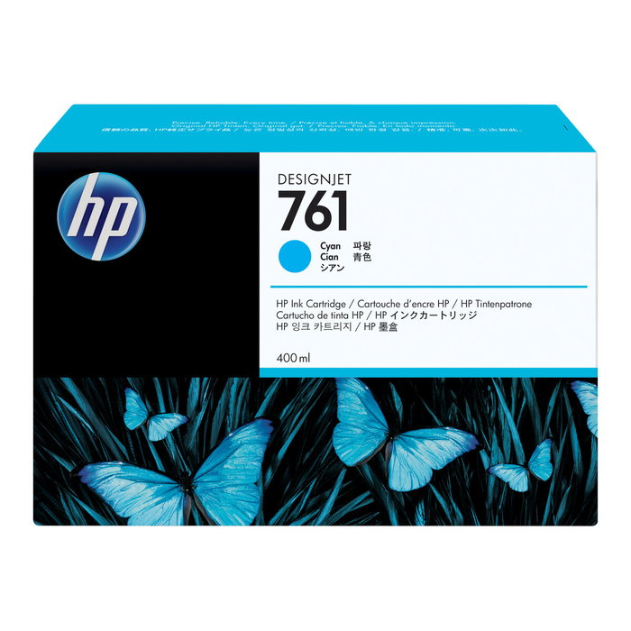 HP Cartucho de tinta 761 Cian 400ml