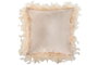 DKD Home Decor Cojín de Poliéster Rosa con Plumas 40x40 cm