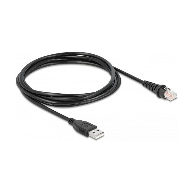 DeLOCK Cable de escáner de código de barras RJ50 a USB 2.0 Tipo-A 1,5 m