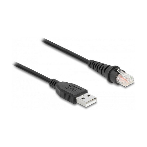 DeLOCK Cable para Escáner de Código de Barras RJ50 a USB 2.0 Tipo-A, 1,5 m