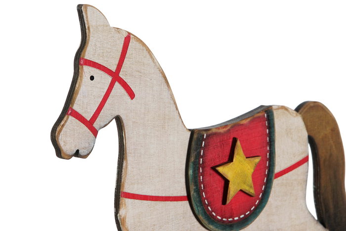 DKD Home Decor Caballito Balancin Navidad Tradicional Blanco Rojo 34 x 30 x 2 cm DKD Home Decor Caballito Balancin Navidad Tradicional Blanco Rojo 34 x 30 x 2 cm