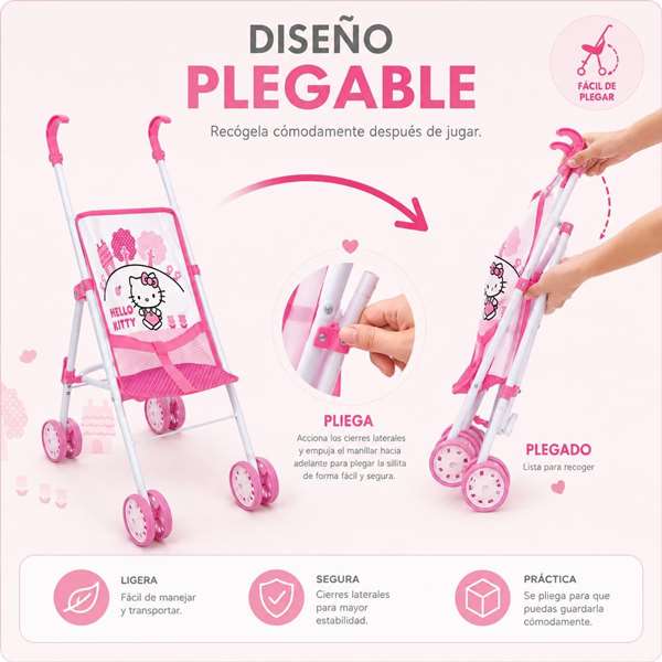 JugaToys Silla muñeca plegable Hello Kitty 55x25.5x36cm JugaToys Silla muñeca plegable Hello Kitty 55x25.5x36cm