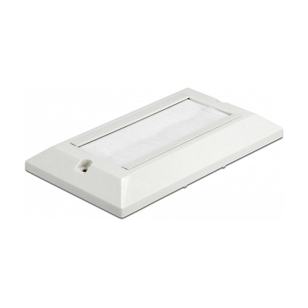 DeLOCK Cubierta para manejo de cables 146 x 86 mm con tiras de cepillo blanco