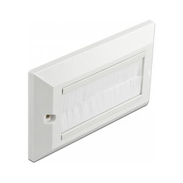DeLOCK Cubierta para manejo de cables 146 x 86 mm con tiras de cepillo blanco