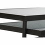 DKD Home Decor Set de 3 Mesitas Auxiliares de Metal y Cristal Negro