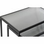 DKD Home Decor Set de 3 Mesitas Auxiliares de Metal y Cristal Negro