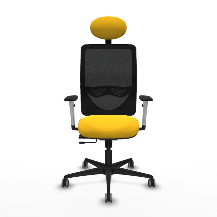 PIQUERAS Y CRESPO Silla de oficina Zulema con mecanismo Sincro/Traslack, Amarillo y Negro