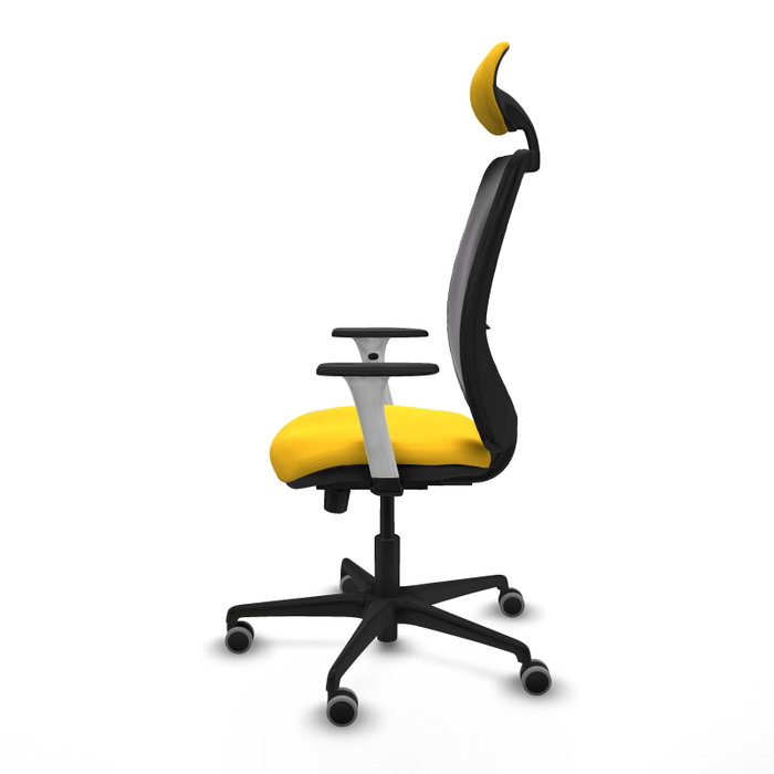 PIQUERAS Y CRESPO Silla de oficina Zulema con mecanismo Sincro/Traslack, Amarillo y Negro