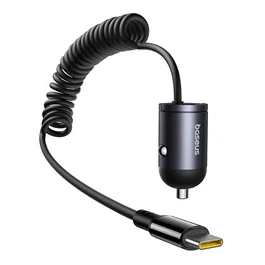 Baseus Tiny Star Cargador Coche Mini 30W Negro Cósmico con Cable USB-C