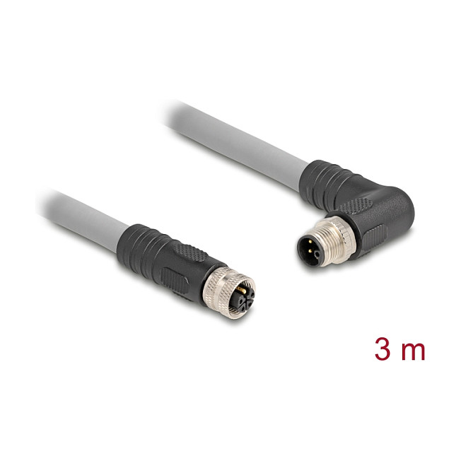 DeLOCK 80549 Cable para sensores/actuadores M12 3 m Gris