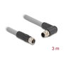 DeLOCK 80549 Cable para sensores/actuadores M12 3 m Gris
