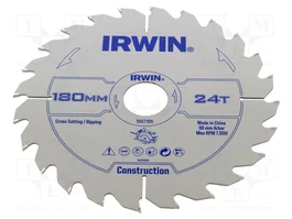 IRWIN Sierra circular de 180mm con 24 dientes para madera