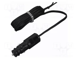 PRO CAR Cable alargador para mechero de coche con conductos, 20A, negro