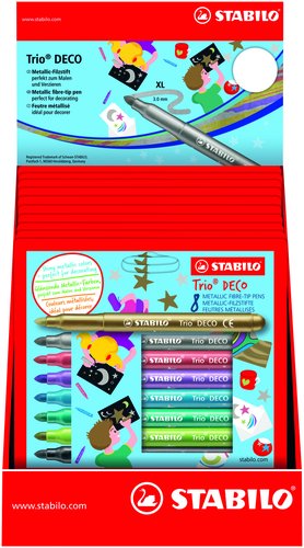 STABILO Trio DECO Rotuladores con Punta de Fibra Metálica Expositor de 96 unidades STABILO Trio DECO Rotuladores con Punta de Fibra Metálica Expositor de 96 unidades