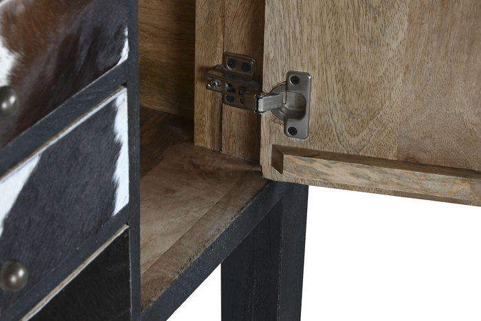 DKD Home Decor Consola de Mango y Piel 135 x 40 x 94 cm