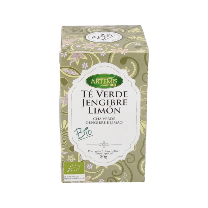 ARTEMIS BIO Té Verde Jengibre Limón, 20 filtros