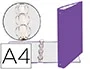 Exacompta Carpeta 4 Anillas 30mm Redondas DIN A4 Cartón Forrado Morado 40mm Lomo