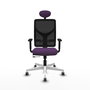 PIQUERAS Y CRESPO Silla de oficina Motilla con mecanismo Sincro/Traslack, Morado y Negro