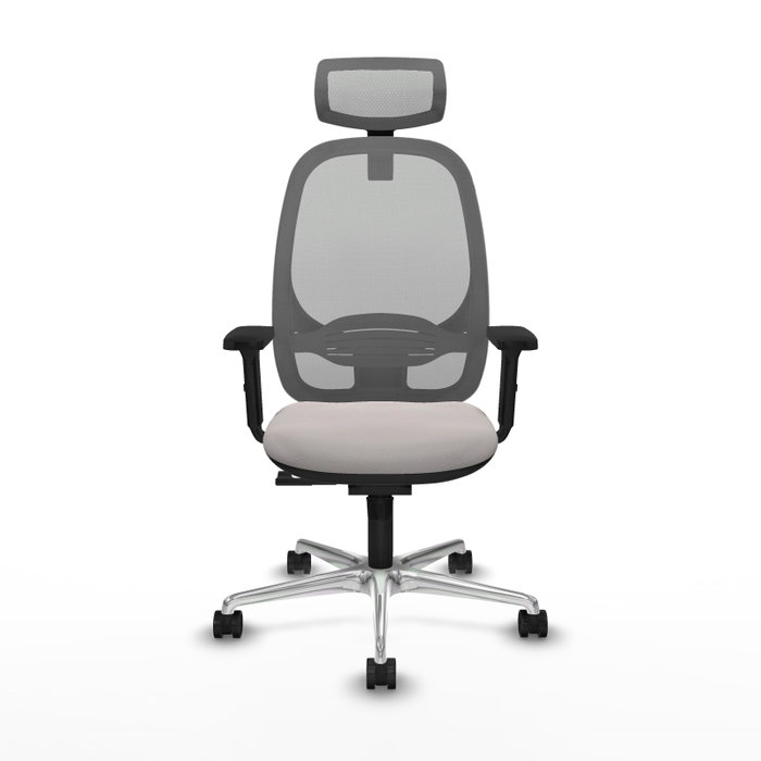PIQUERAS Y CRESPO Silla de oficina Cilanco con mecanismo Sincro, Blanco y Gris