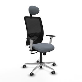 PIQUERAS Y CRESPO Silla de oficina Zulema Gris y Negro con mecanismo Sincro