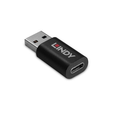 Lindy 71264 Cambiador de Género USB Type A a USB Type C Negro